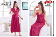 SUMMER SPECIAL  SHINKER SATIN 2 PCS GOWN NIGHTY VOL.PC-458